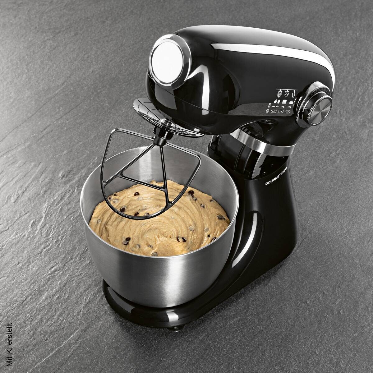 GOURMETmaxx Küchenmaschine schwarz Edelstahl B/H/L: ca. 26x38x41 cm
