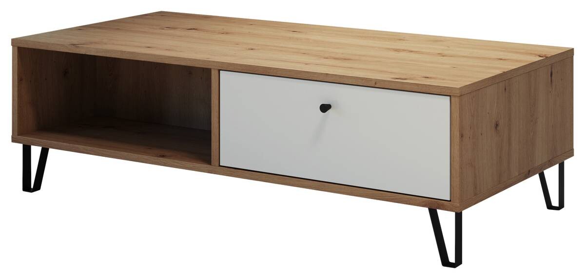 TV-Lowboard Touch Eiche Artisan Nachbildung weiß matt B/H/T: ca. 110x37x60 cm