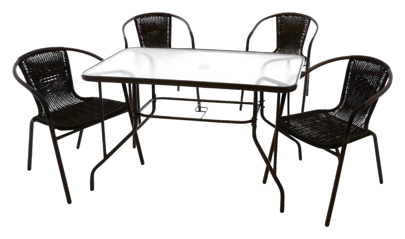 VCM Gartensitzgruppe braun Polyrattan B/H: ca. 53x73 cm