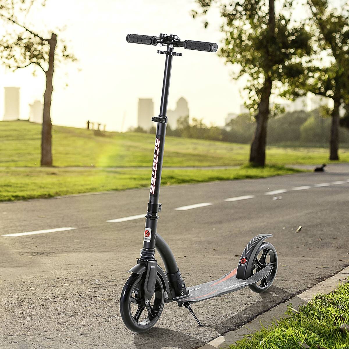 HOMCOM Tretroller schwarz B/H/L: ca. 37,5x101,5x92,5 cm