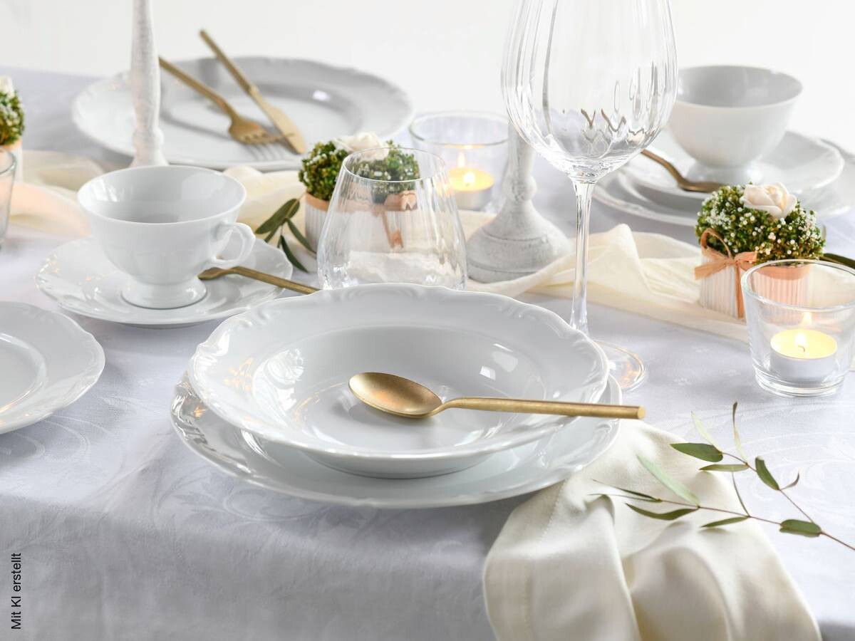 CreaTable Kombiservice Maria Theresia weiß Porzellan 30 tlg.