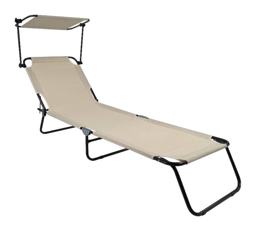 VCM Gartenliege creme Polyester B/H/T: ca. 55x24x185 cm