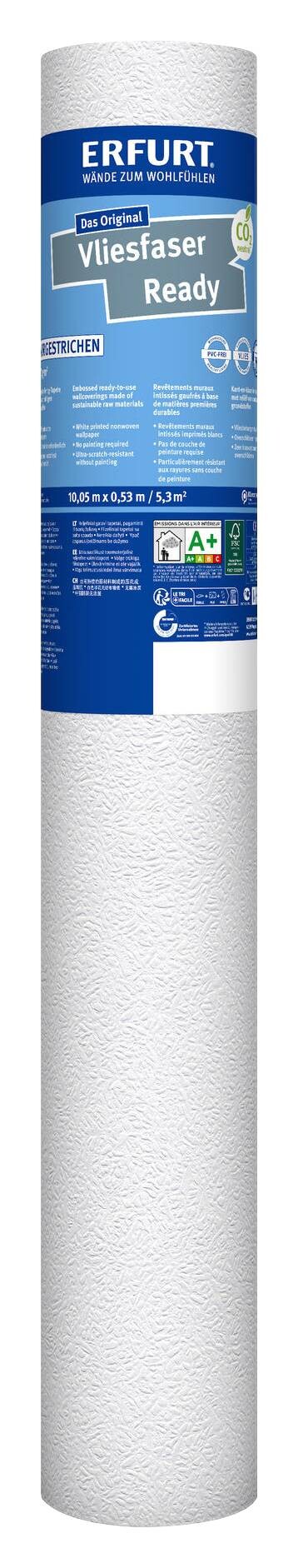 Erfurt Vliestapete Ready 300 weiß B/L: ca. 53x1005 cm