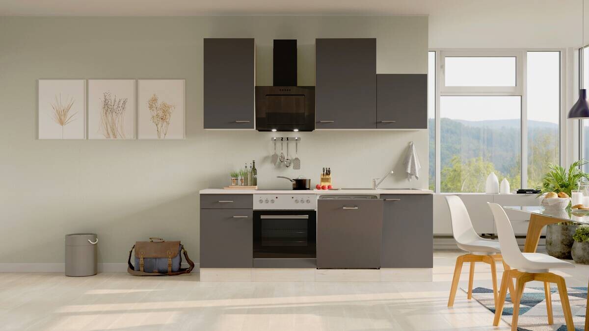 Flex-Well Küchenblock Morena Basalt matt B/H/T: ca. 220x234x60 cm