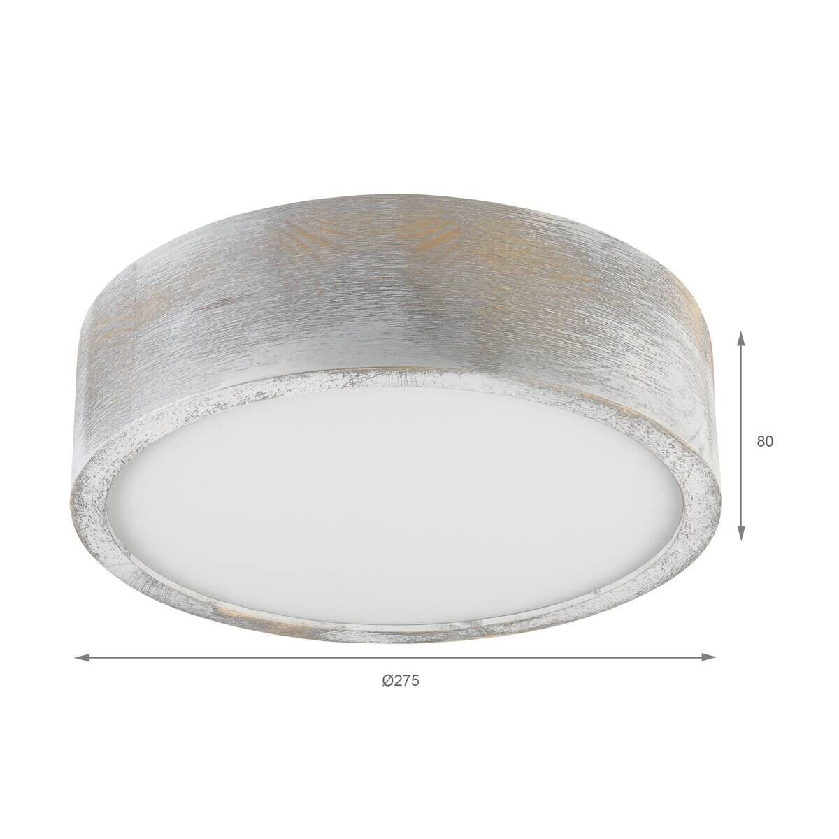 Lamkur Deckenleuchte hellbraun weiß Glas Holz B/H/L: ca. 28,5x12x28,5 cm 1 Brennstellen