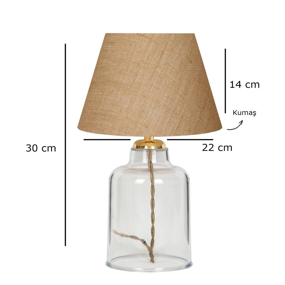 Opviq Tischleuchte AYD-3138 creme B/H/T/L/D: ca. 22x30x22x22x22 cm E27 1 Brennstellen