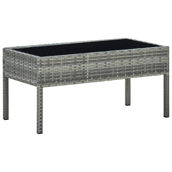 vidaXL Garten-Couchtisch grau Glas B/H/L: ca. 40x37x75 cm