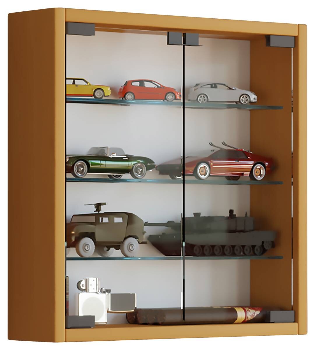 Vitrine Mandosa S buche Nachbildung Holzwerkstoff Glas B/H/T: ca. 40x40x10 cm