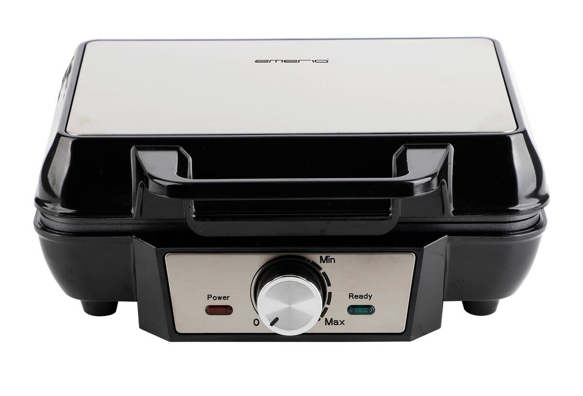 Emerio Waffelautomat WM-126774 schwarz Edelstahl B/H/L: ca. 23,8x9,6x23,7 cm