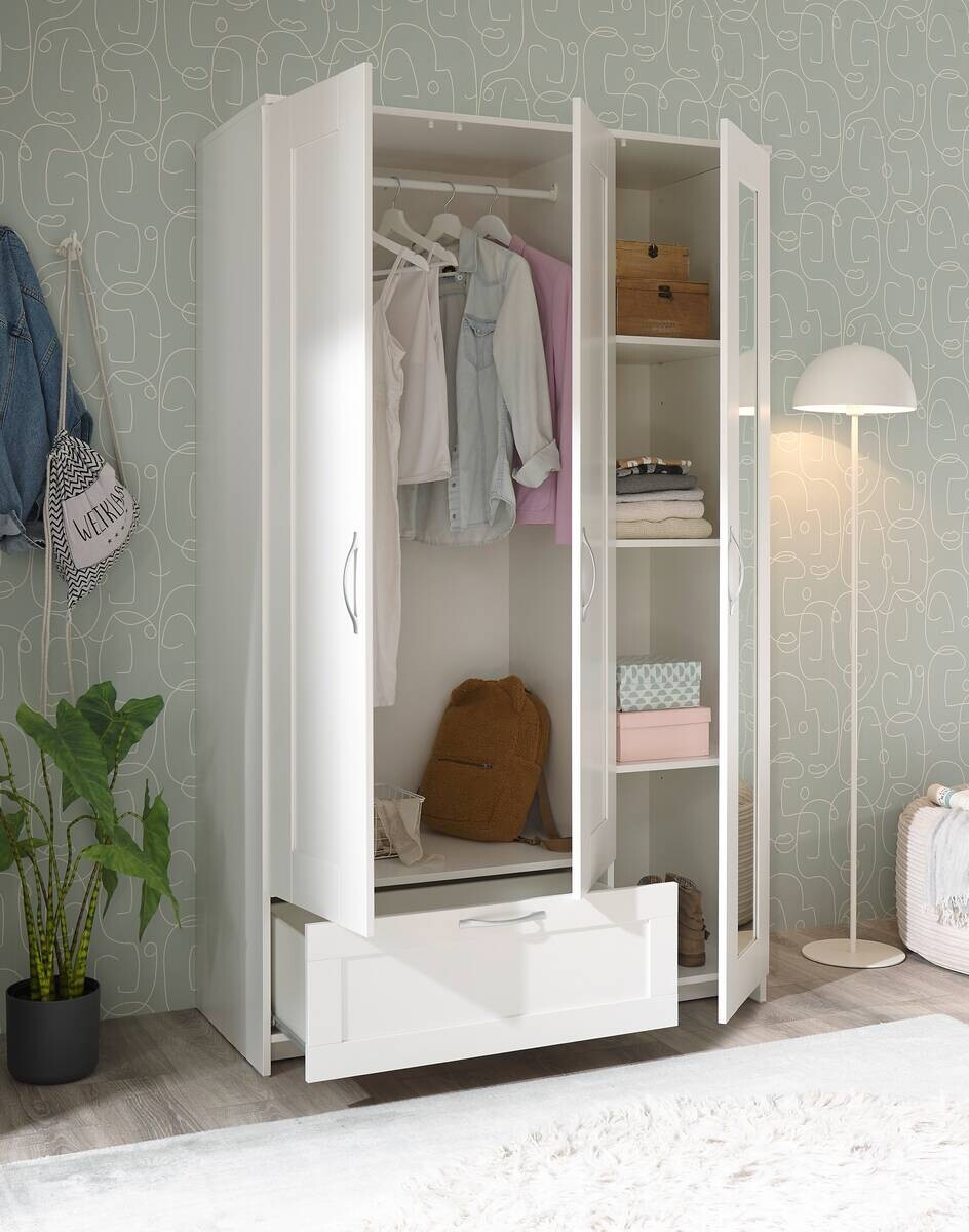Kleiderschrank weiß B/H/T: ca. 117x191x50 cm