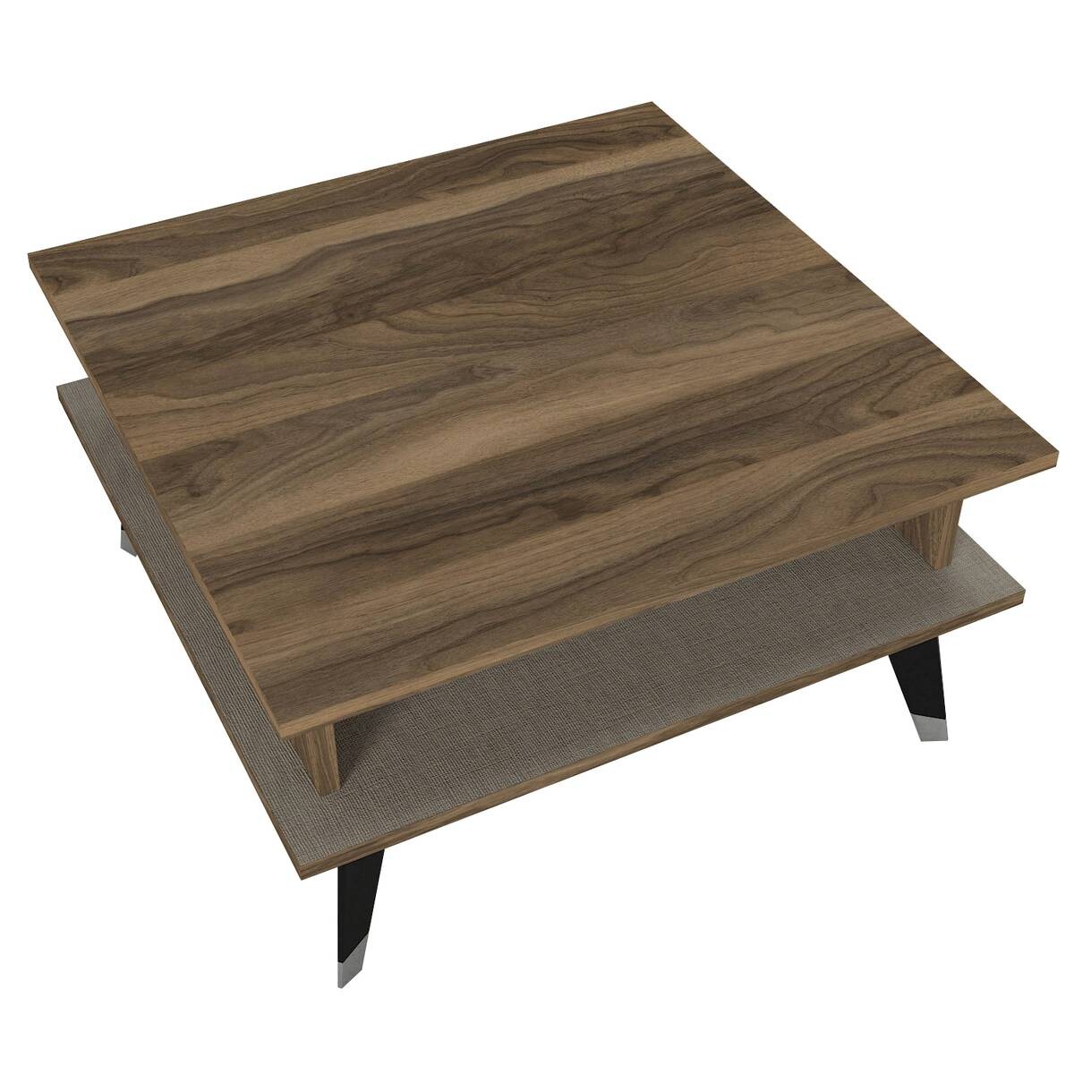Couchtisch Logan walnuss Nachbildung grau B/H/T: ca. 72x38x72 cm