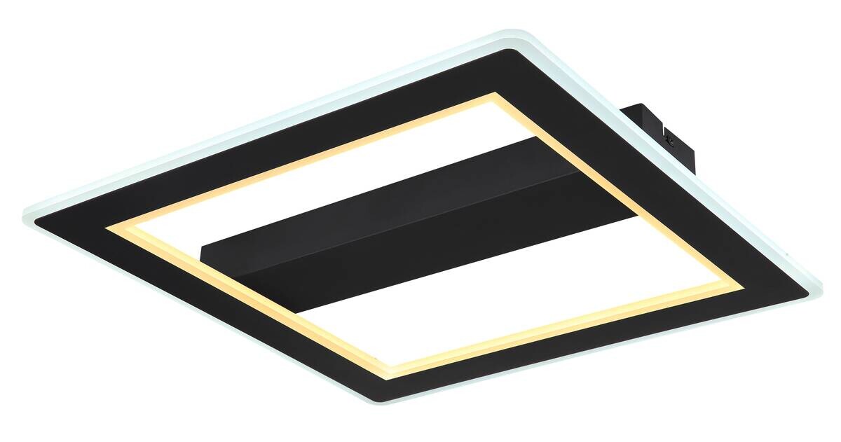 GLOBO LED-Deckenleuchte schwarz Metall B/H/T: ca. 45x5x45 cm
