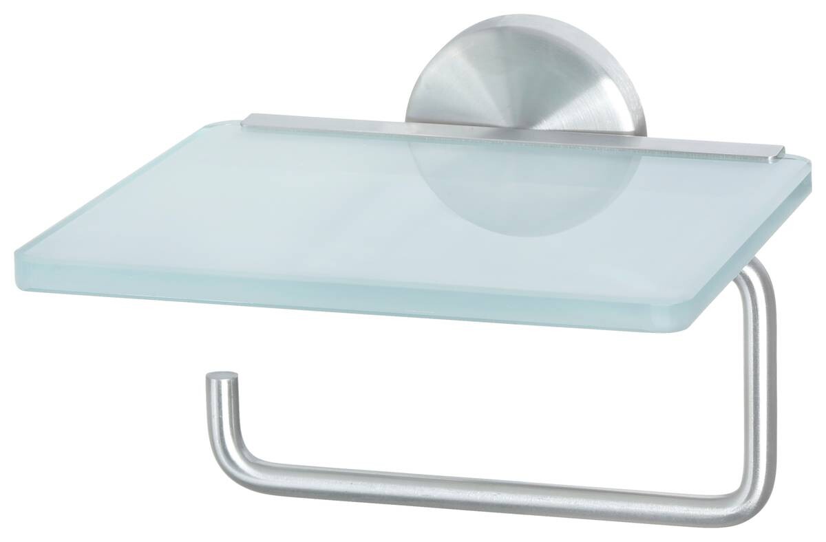 POCOline Toilettenpapierhalter Milano Edelstahloptik glasklar Glas