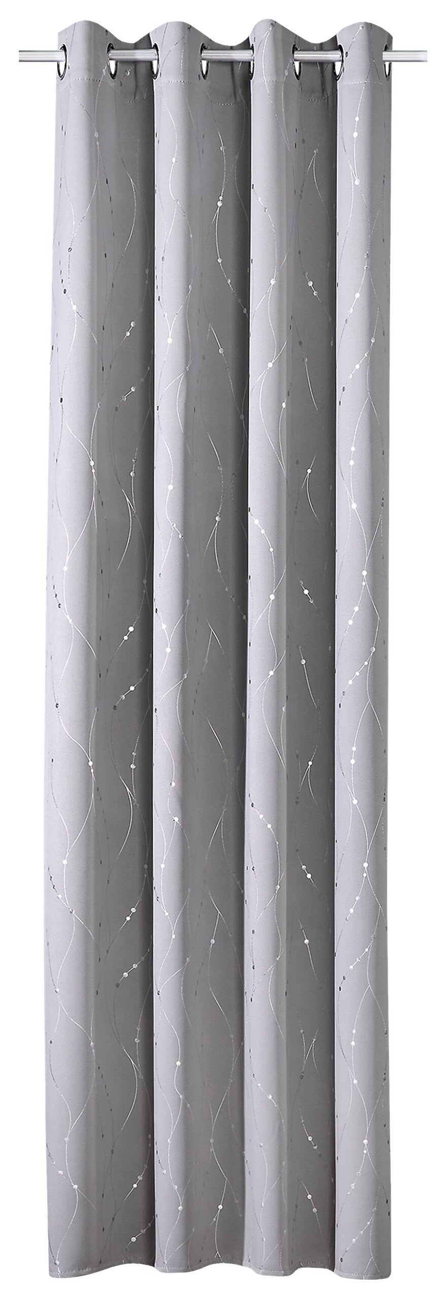 Verdunklungsvorhang Napoli silber 100% Polyester B/L: ca. 135x245 cm