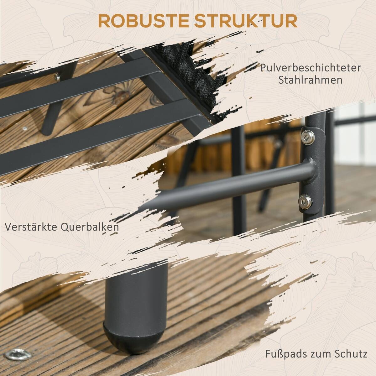 Outsunny Gartenstuhl dunkelgrau Polyester B/H/L: ca. 60x57x71 cm