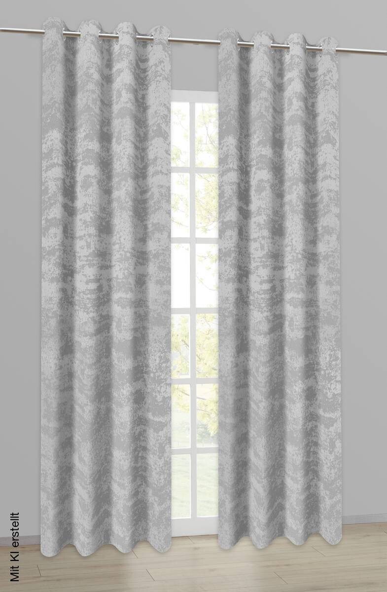Ösenvorhang Wolke silber B/L: ca. 140x245 cm