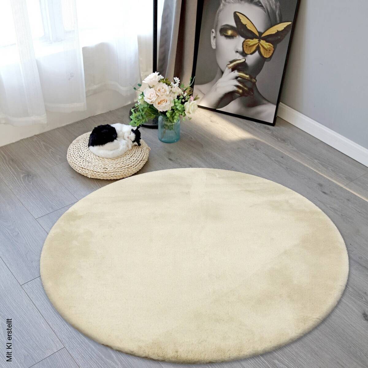 Kunstfell Moyo natur D: ca. 120 cm