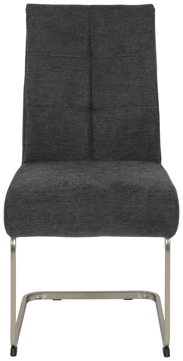 Schwingstuhl Ines, 2er-Set anthrazit Edelstahloptik Metall Microfaser Webstoff B/H/T: ca. 50x99x66 cm