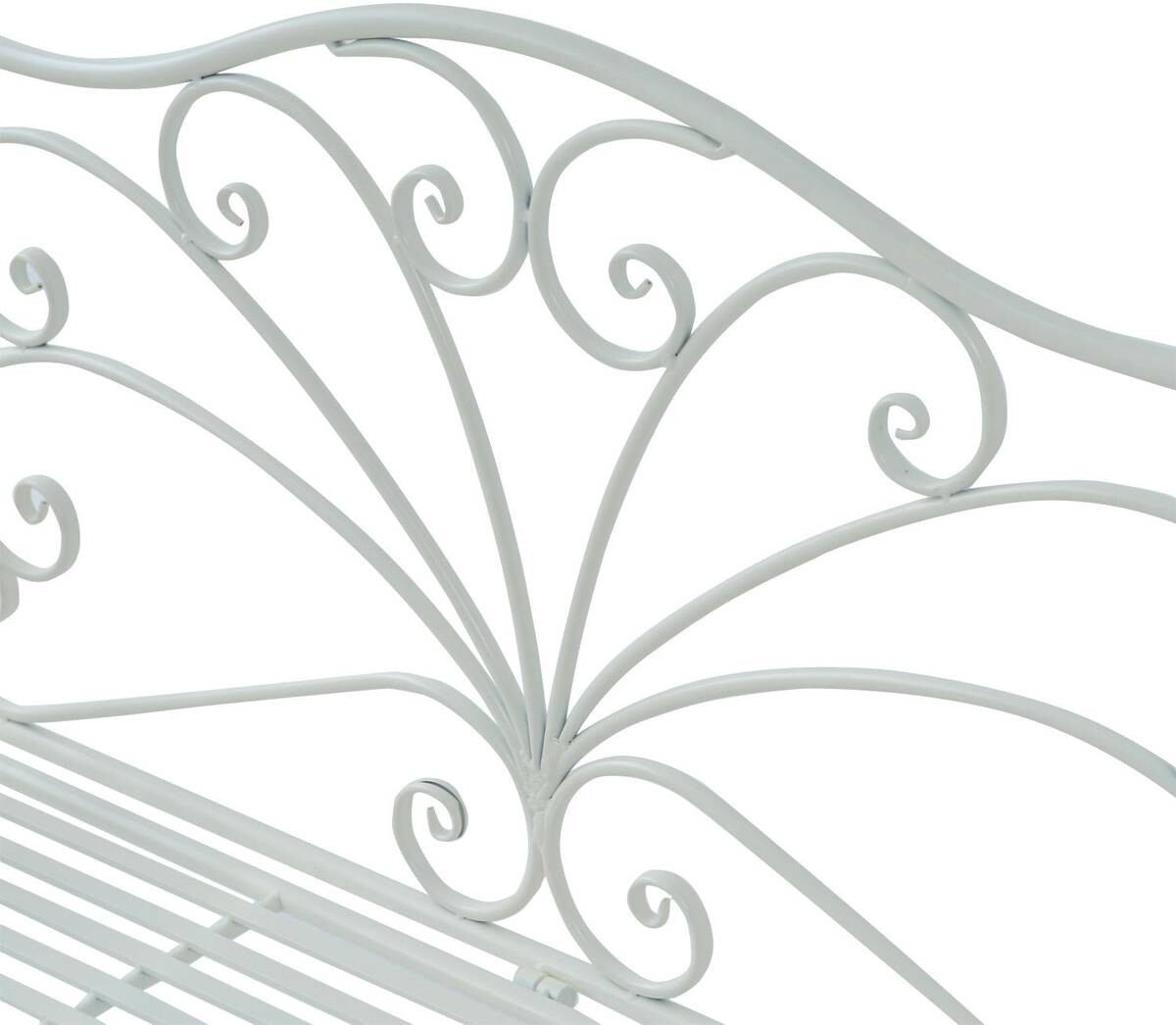 Outsunny Gartenbank weiß Metall B/H/T: ca. 114x94x50 cm