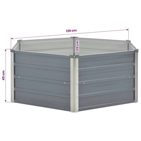 Hochbeet grau Metall B/H/L: ca. 129x129x129 cm