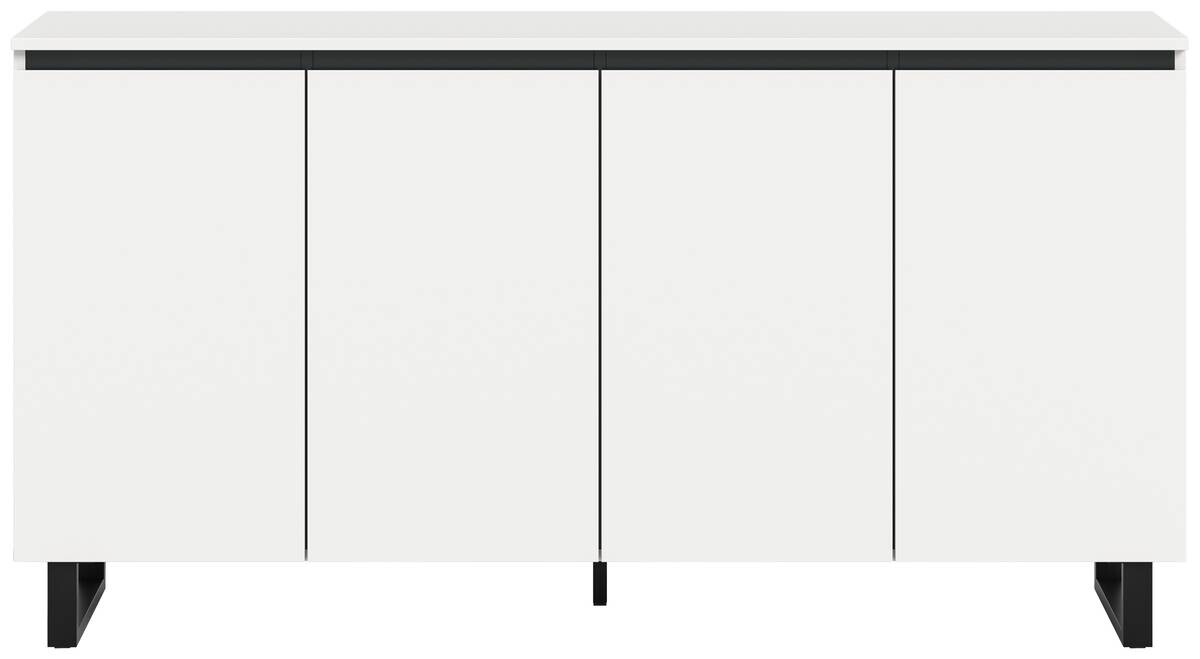 Sideboard Tomasa weiß schwarz B/H/T: ca. 160x84x36 cm