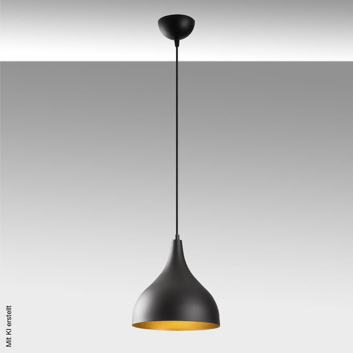 Opviq Pendelleuchte Saglam-3760 schwarz gold B/H/T/L/D: ca. 26x126x26x26x26 cm E27 1 Brennstellen
