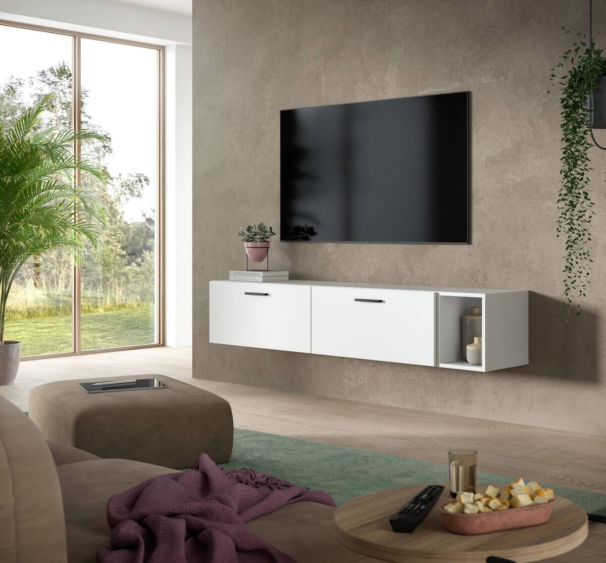 Wohnwand-Set TheOne weiß B/H/T: ca. 75x32x34 cm