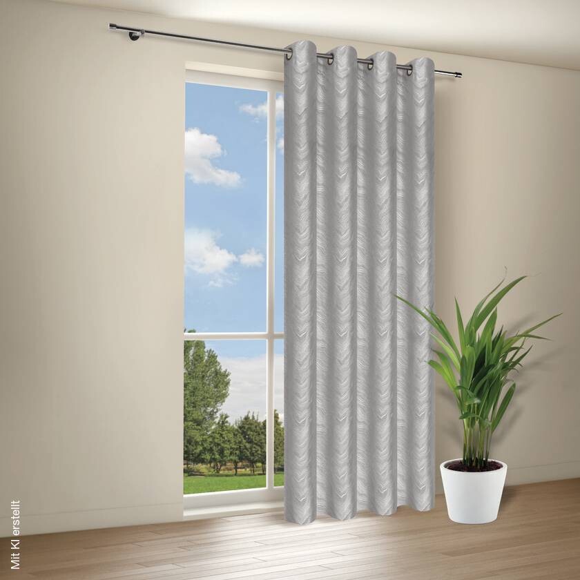 Happy Home Verdunklungsvorhang Wellen grau 100% Polyester B/L: ca. 145x245 cm