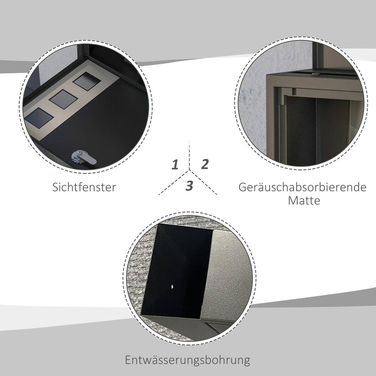 HOMCOM Briefkasten schwarz B/H/L: ca. 11,5x36,5x29 cm