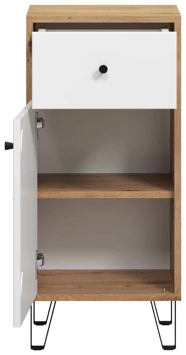 Stauraumelement Touch Eiche Artisan Nachbildung weiß matt B/H/T: ca. 36x79x29 cm