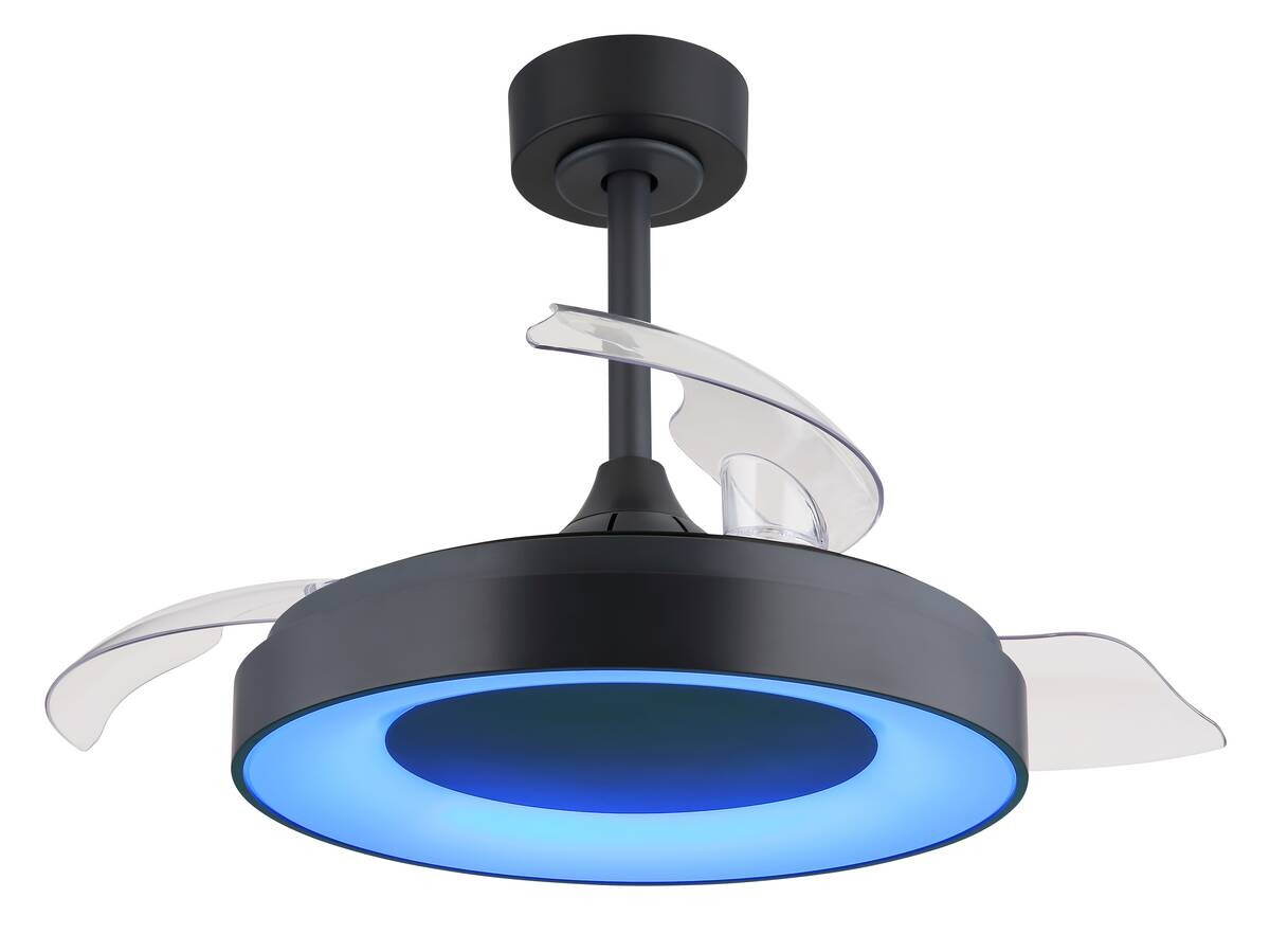 GLOBO Deckenventilator transparent grau Opal H/D: ca. 44,8x91 cm max. 40 W