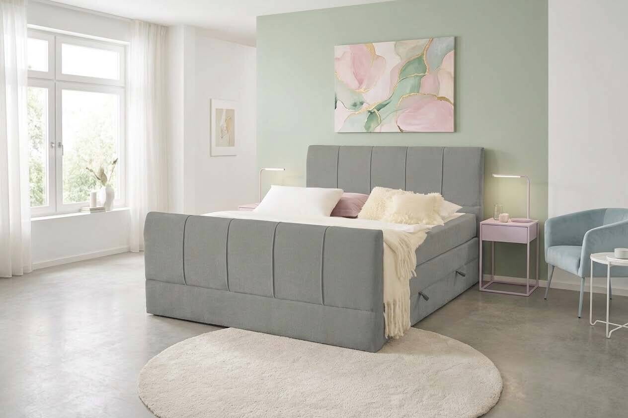 Boxspringbett Harmony grau Liegefläche B/L: ca. 160x200 cm