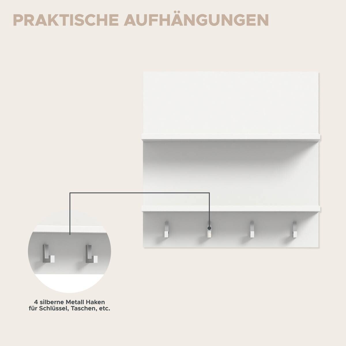 Garderobe PROJEKT X weiß weiß Hochglanz B/H/T: ca. 144x191x37 cm