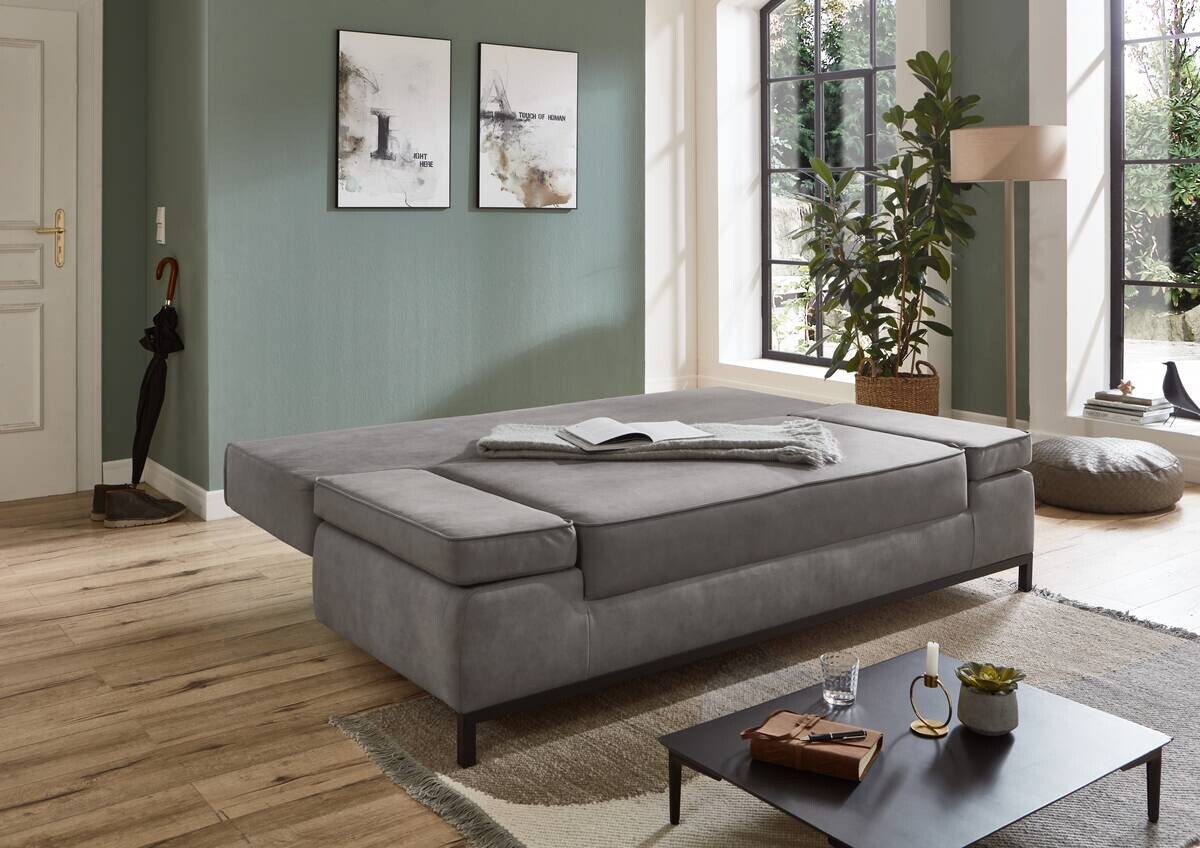 Schlafsofa Jarny hellgrau Polyester B/H/T: ca. 202x97x90 cm