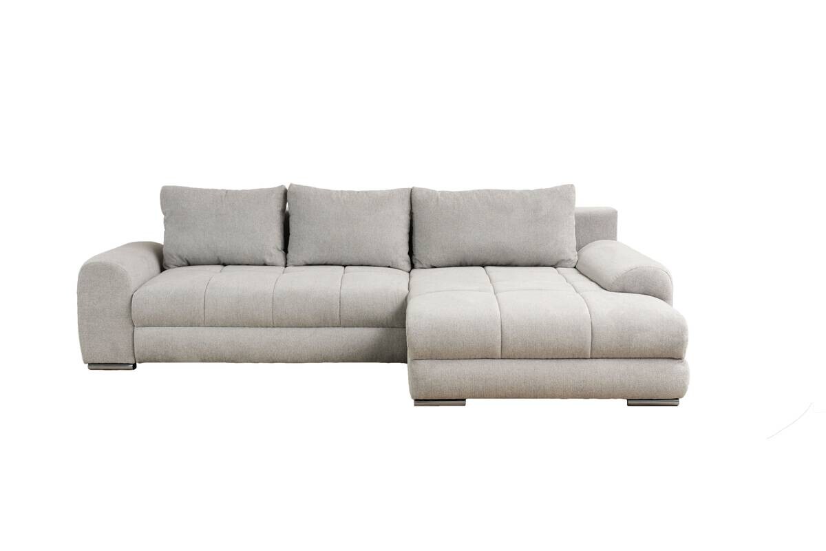 Ecksofa mit Bettfunktion und Bettkasten Lorenz taupe Microfaser B/H/T: ca. 284x74x180 cm