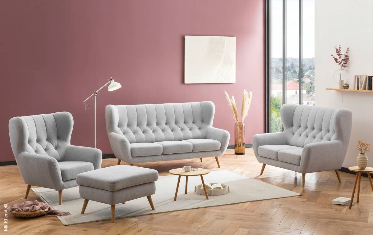 Sofa Falun hellgrau B/H/T: ca. 187x101x95 cm