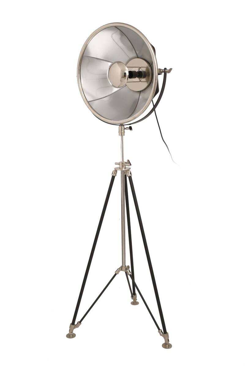 Kayoom Stehlampe silber schwarz Stahl Baumwolle Aluminium B/H/L: ca. 57x159,5x53 cm E27 1 Brennstellen