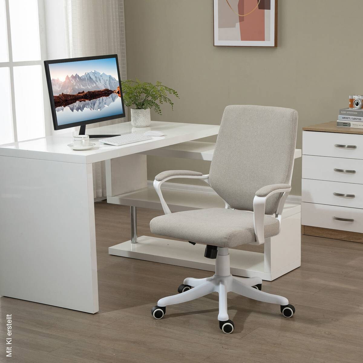 Drehstuhl 921-536BG beige weiß