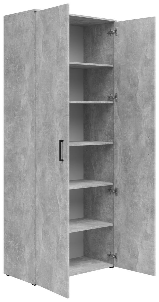 Schrank Multi-Stauraum Typ 37 Beton Optik B/H/T: ca. 80x195x40 cm