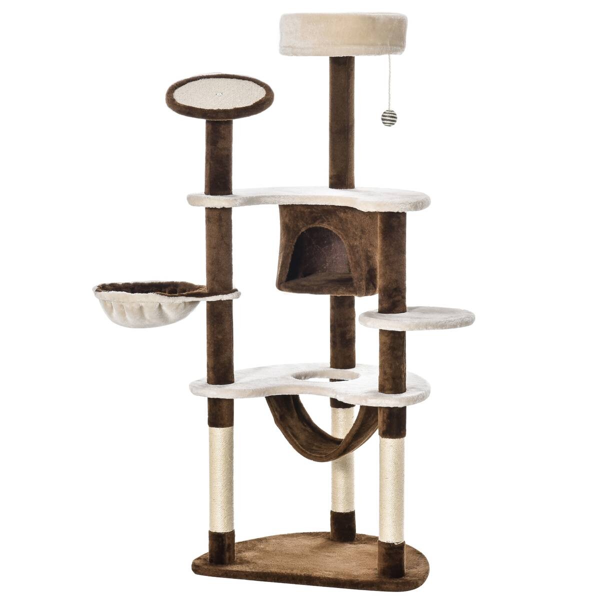 PawHut Katzenbaum braun Sisal B/H/L: ca. 50x153x65 cm