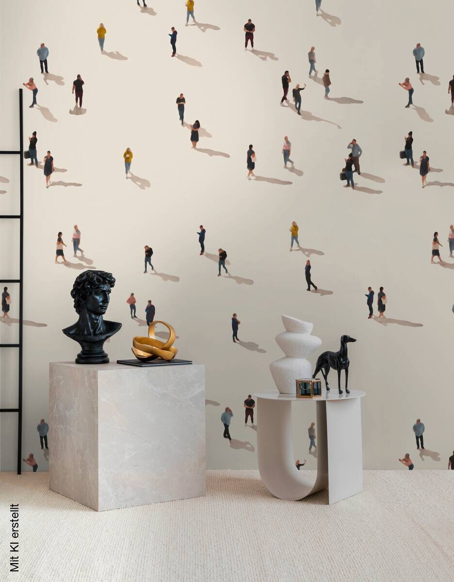 Livingwalls Fototapete Feine Figuren beige bunt B/L: ca. 280x159 cm