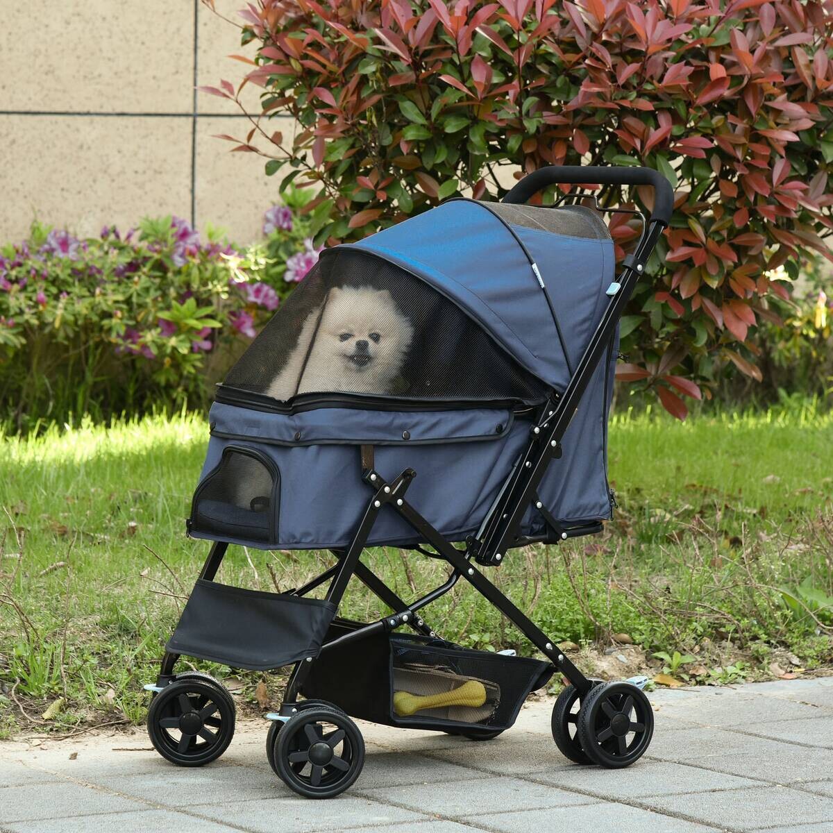 PawHut Hunde-Zubehör blau Polyester B/H/L: ca. 52x76,5x95 cm