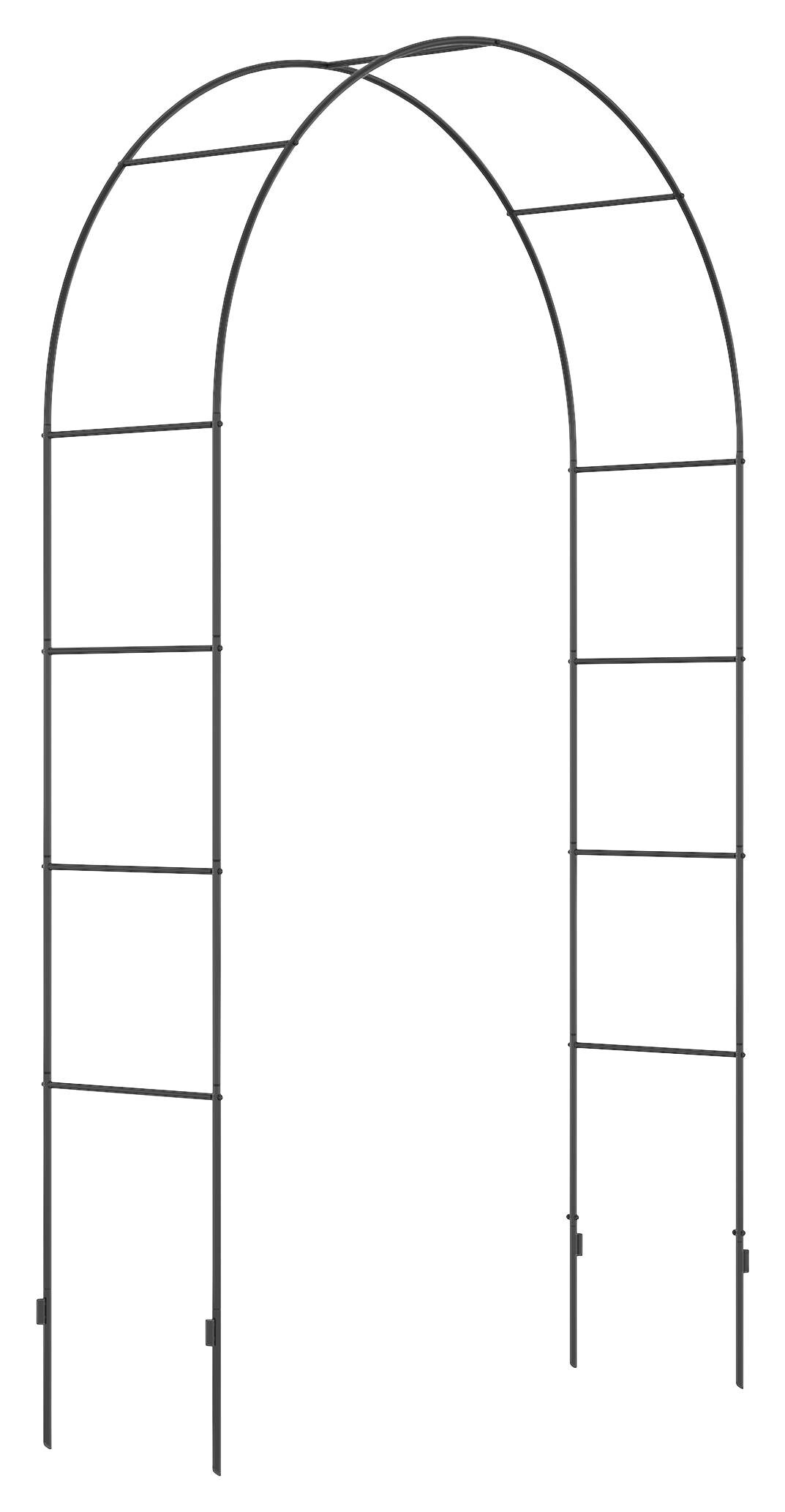 Outsunny Rosenbogen mit Metallrahmen schwarz B/H/L: ca. 40x240x140 cm