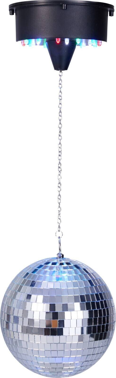 LED-Discokugel silber Schaumstoff Glas H/D: ca. 8x15 cm