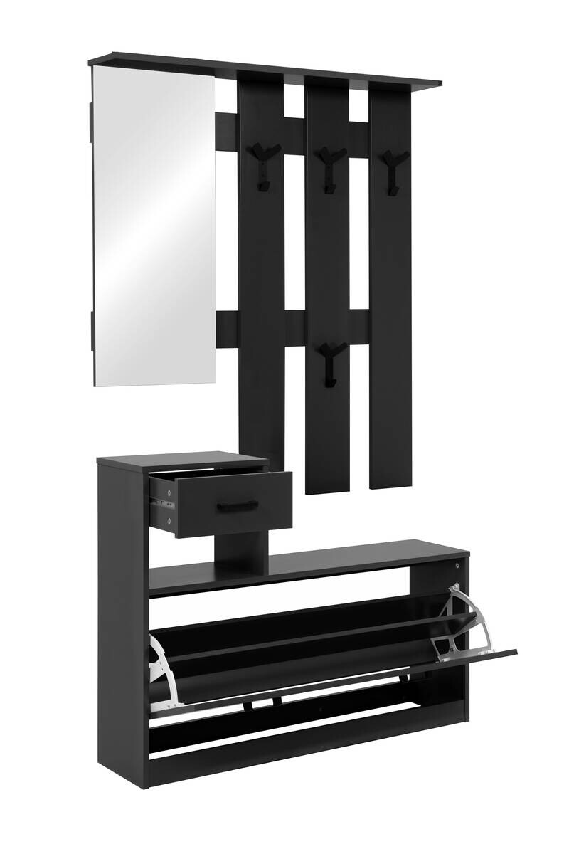 Kompaktgarderobe Garda 41A anthrazit B/H/T: ca. 100x180x25 cm