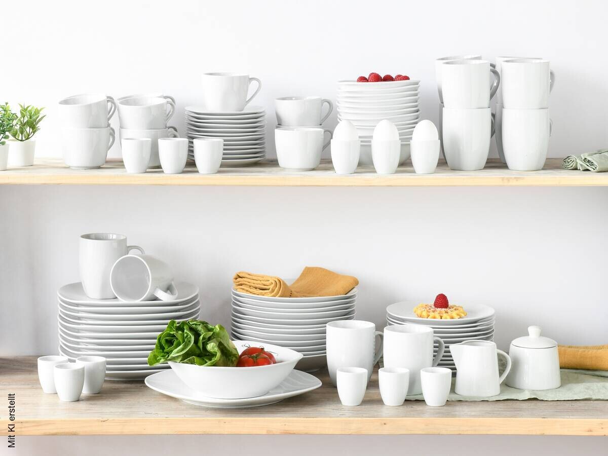 CreaTable Kombiservice Square weiß Porzellan 62 tlg.
