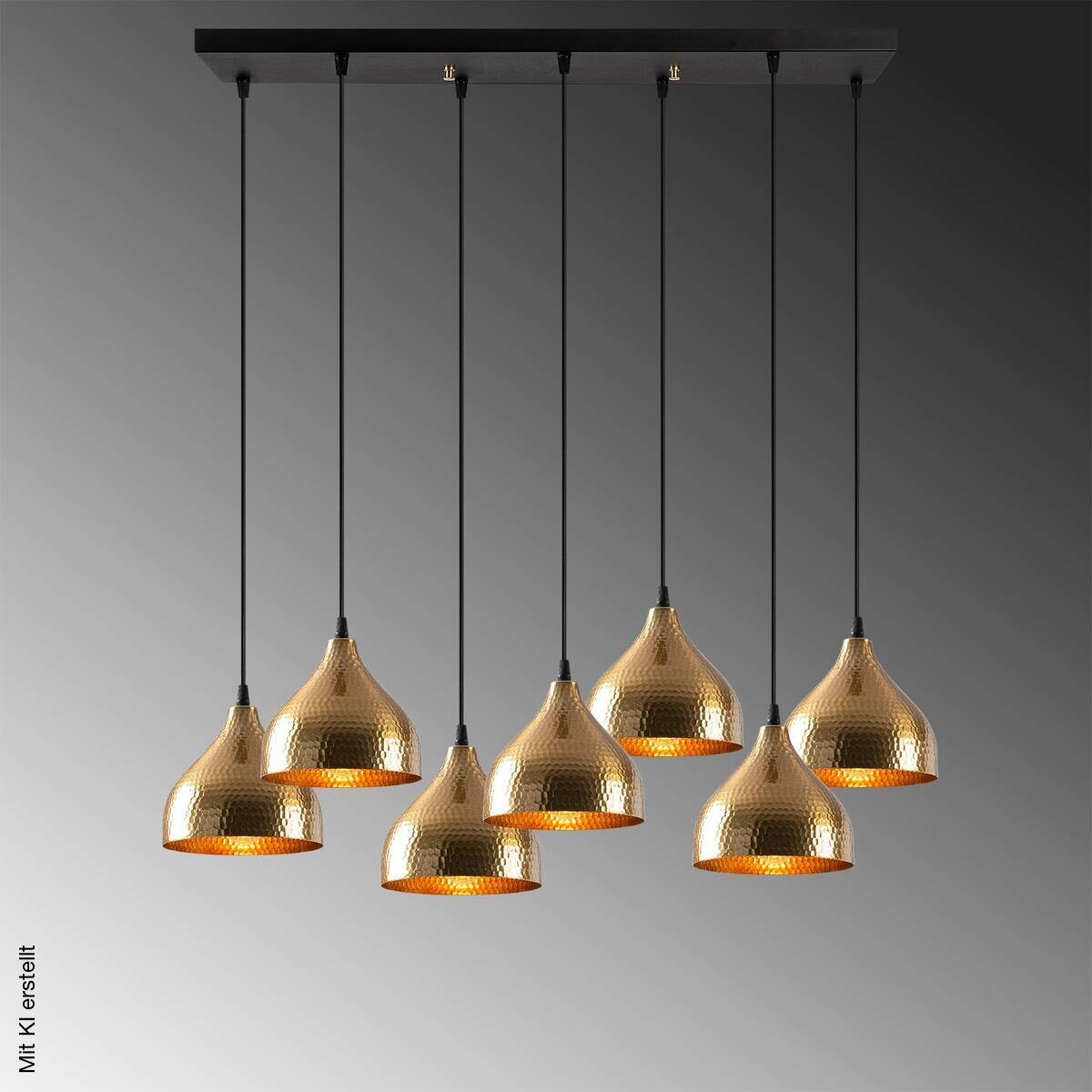 Opviq Pendelleuchte Tattoo-6222 Metall B/H/T/L: ca. 88x114x40x88 cm E27 7 Brennstellen