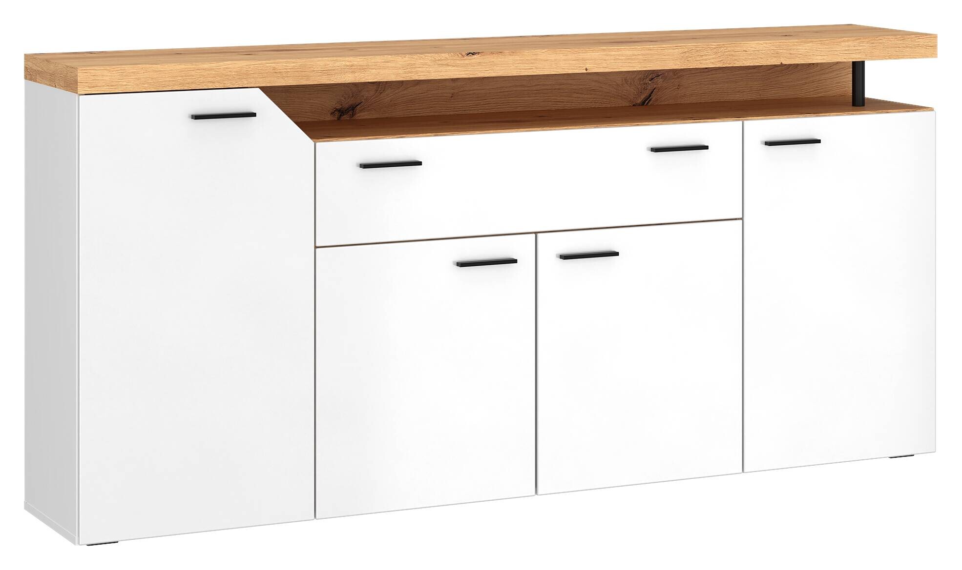 Sideboard Nico weiß Eiche Artisan Nachbildung B/H/T: ca. 184x91x40 cm