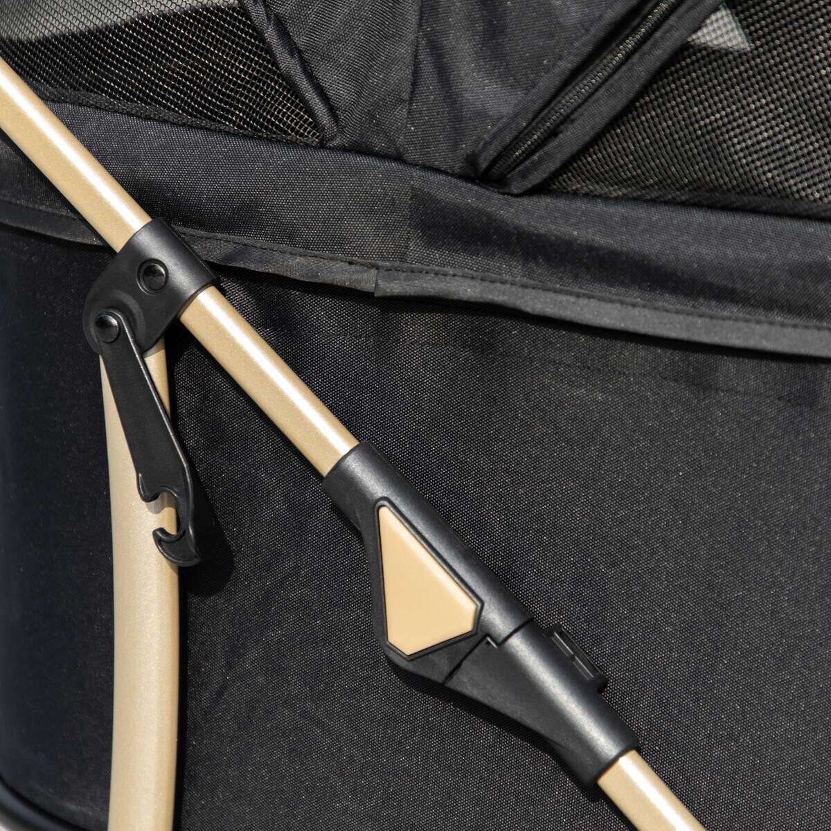 PawHut Haustier-Trolley schwarz Polyester-Mischgewebe B/H/L: ca. 49,5x98x82 cm