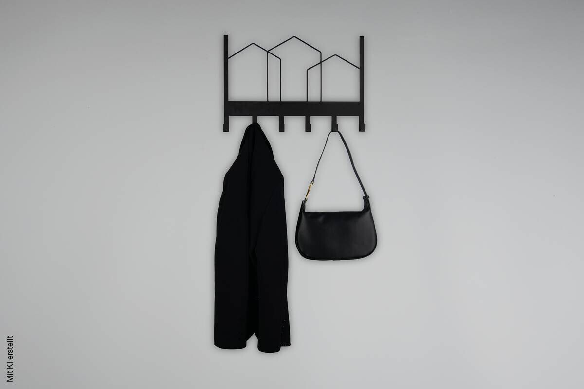 Türgarderobe Chalotte schwarz Metall B/H/T: ca. 48x33x2 cm